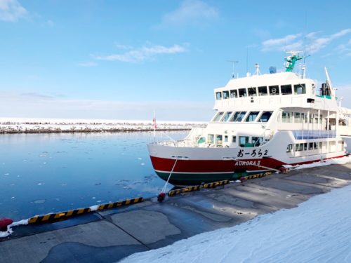 冬の北海道　流氷　知床